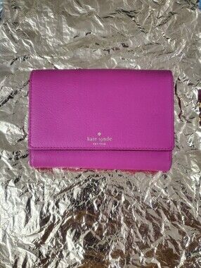 Kate Spade Hot Pink Wallet with Gold Logo